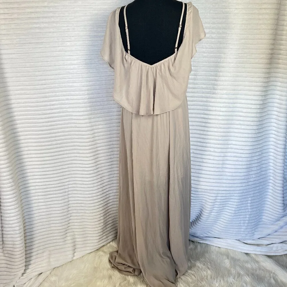 Boho Bridal Maxi Dress Cream Show Me Your Mumu Halter Off Shoulder NWT